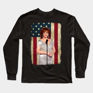 Vintage American Flag Reba McEntire Singer Legend Long Sleeve T-Shirt